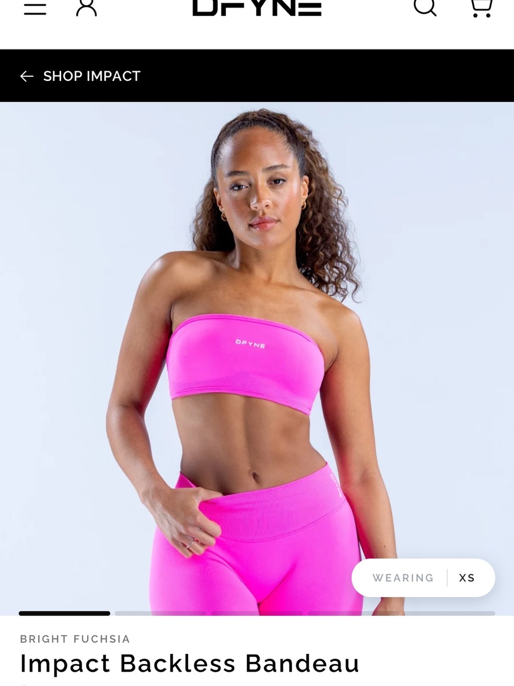 DFYNE Women's Neon Pink Strapless Sports Bandeau